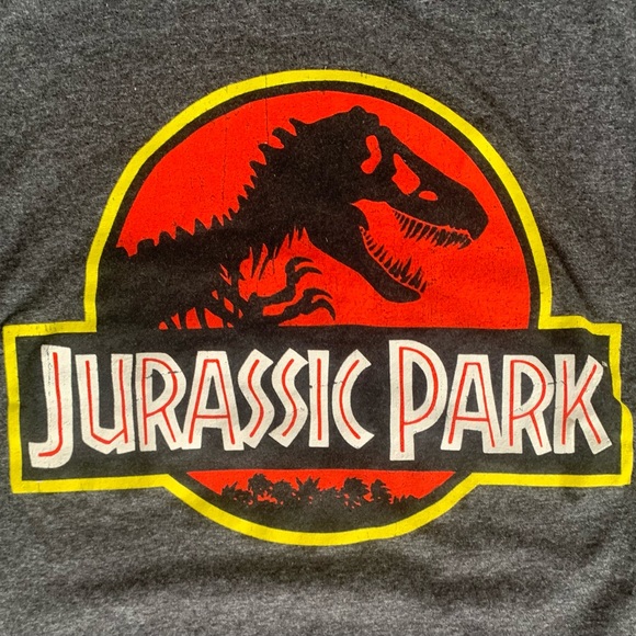 Jurassic Park Main Logo Shirt Small Tshirt Movie Tee Dark Gray - Picture 2 of 5